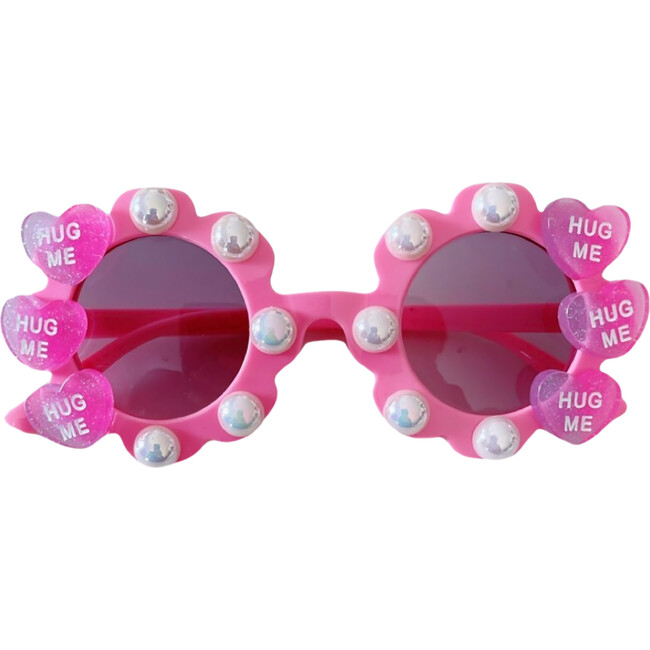 Hug Me Purple Cami Flower Sunnies, Pink - Sunglasses - 1