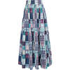 Women's Elasticated Waistband Maxi Skirt, Plaid - Skirts - 2