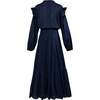 Women's Seersucker Maxi Dress With Removable Belt, Navy - Dresses - 2