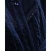 Women's Seersucker Maxi Dress With Removable Belt, Navy - Dresses - 3