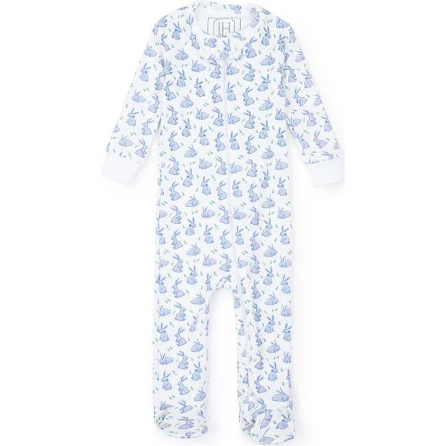 Parker Boys' Zipper Pajama, Bunny Hop Blue