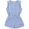 Lola Girls' Romper, Blue and White Stripes - Rompers - 1 - thumbnail