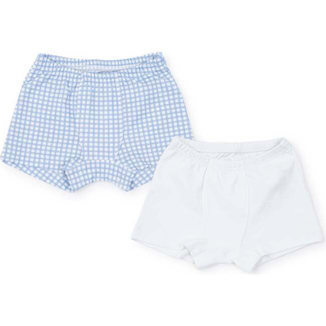 James Boys' Underwear Set, Light Blue Box Plaid/White