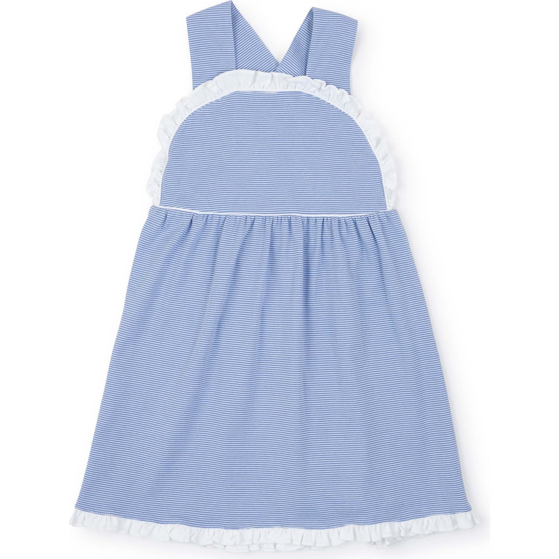 Eden Girls' Dress, Blue and White Stripes - Dresses - 1
