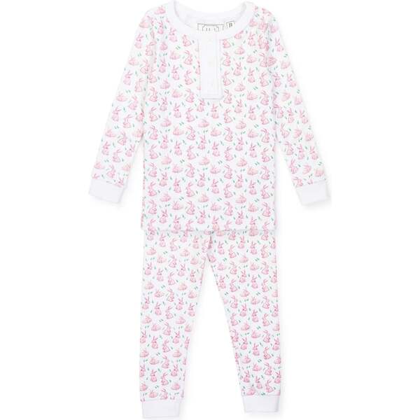 Alden Girls' Pajama Pant Set, Bunny Hop Pink - Lila + Hayes Mommy & Me ...