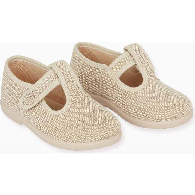 Pedro Canvas Baby T-Bar Espadrille, Sand - Espadrilles - 2