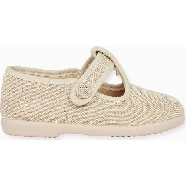 Pedro Canvas Baby T-Bar Espadrille, Sand - Espadrilles - 3