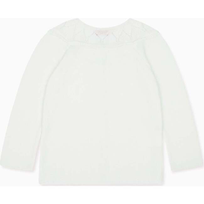 Baena Cotton Knit Cardigan, Ivory - Cardigans - 4