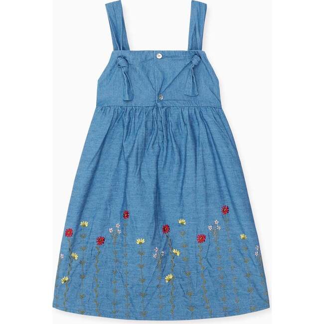 Clementina Embroidered Dress, Blue - Dresses - 4