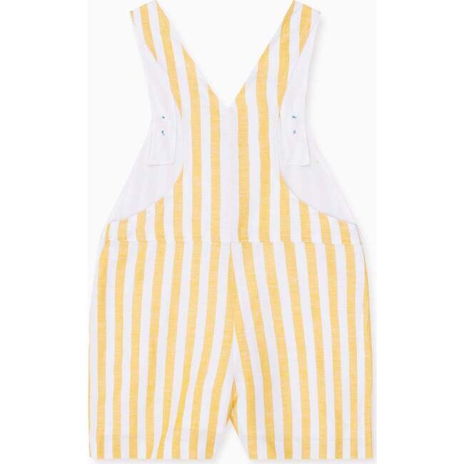 Ringo Linen Mix Baby Dungarees, Yellow - Overalls - 3