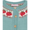 Fresa Baby Girl Strawberry Cotton Knit Cardigan, Green - Cardigans - 2