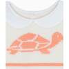 Clavel Cotton Turtle Baby Knitted Playsuit, Coral - Rompers - 3