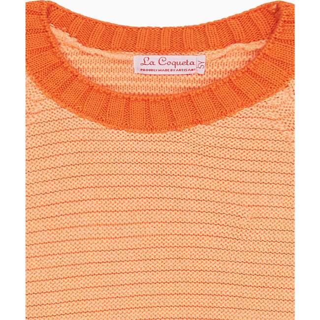 Lorca Cotton Knit Jumper, Peach - Sweaters - 3