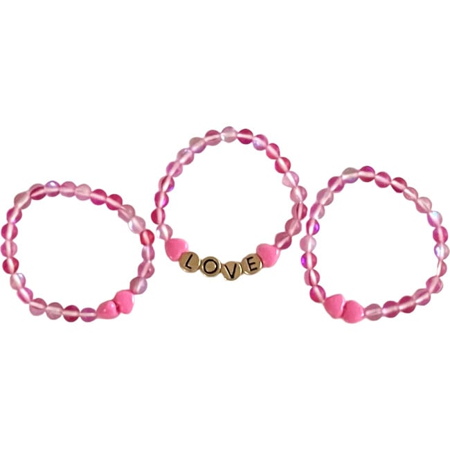 Love Bracelet Set, Pink - Bracelets - 2