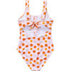 Women's Floral Print Zip-Up One-Piece Swimsuit, Yellow & Orange - One Pieces - 2