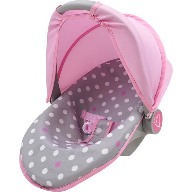 Cotton Candy Pink: 3-In-1 Doll Car Seat Doll Accessory - Pink, Grey