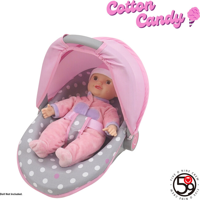 Cotton Candy Pink: 3-In-1 Doll Car Seat Doll Accessory - Pink, Grey - Doll Accessories - 2