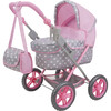 Cotton Candy Pink Amanda Doll Pram Doll Accessory - Pink, Grey, Polka Dot - Doll Accessories - 1 - thumbnail