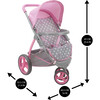 Cotton Candy Pink Doll Jogger Stroller - Fits Dolls Up to 24" - Doll Accessories - 6