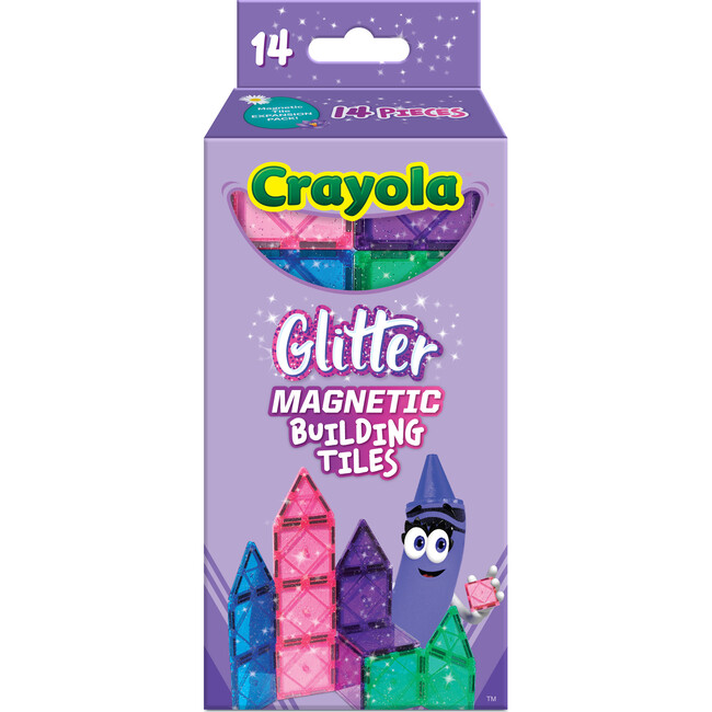 Crayola Glitter Magnetic Tiles 14 Piece Expansion Pack