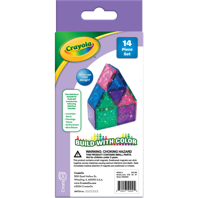 Crayola Glitter Magnetic Tiles 14 Piece Expansion Pack - Magnetic Tiles - 4