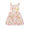 Pinafore Dress, Pink Plants - Dresses - 1 - thumbnail