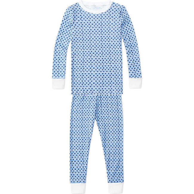 Sailor Hearts Two Piece Pajamas, Blue - Pajamas - 2