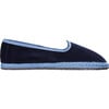 Women's Scarlett Piped Velvet Slip-On Shoes, Navy Blue & Baby Blue - Slip Ons - 1 - thumbnail