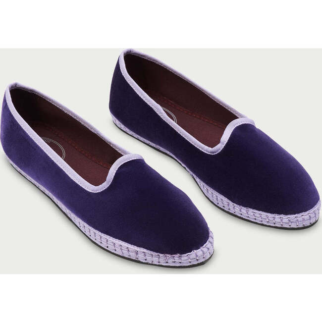 Women's Pippi Piped Velvet Slip-On Shoes, Purple & Lilac - Slip Ons - 2