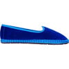 Women's Electra Piped Velvet Slip-On Shoes, Electric Blue - Slip Ons - 1 - thumbnail