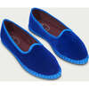 Women's Electra Piped Velvet Slip-On Shoes, Electric Blue - Slip Ons - 2