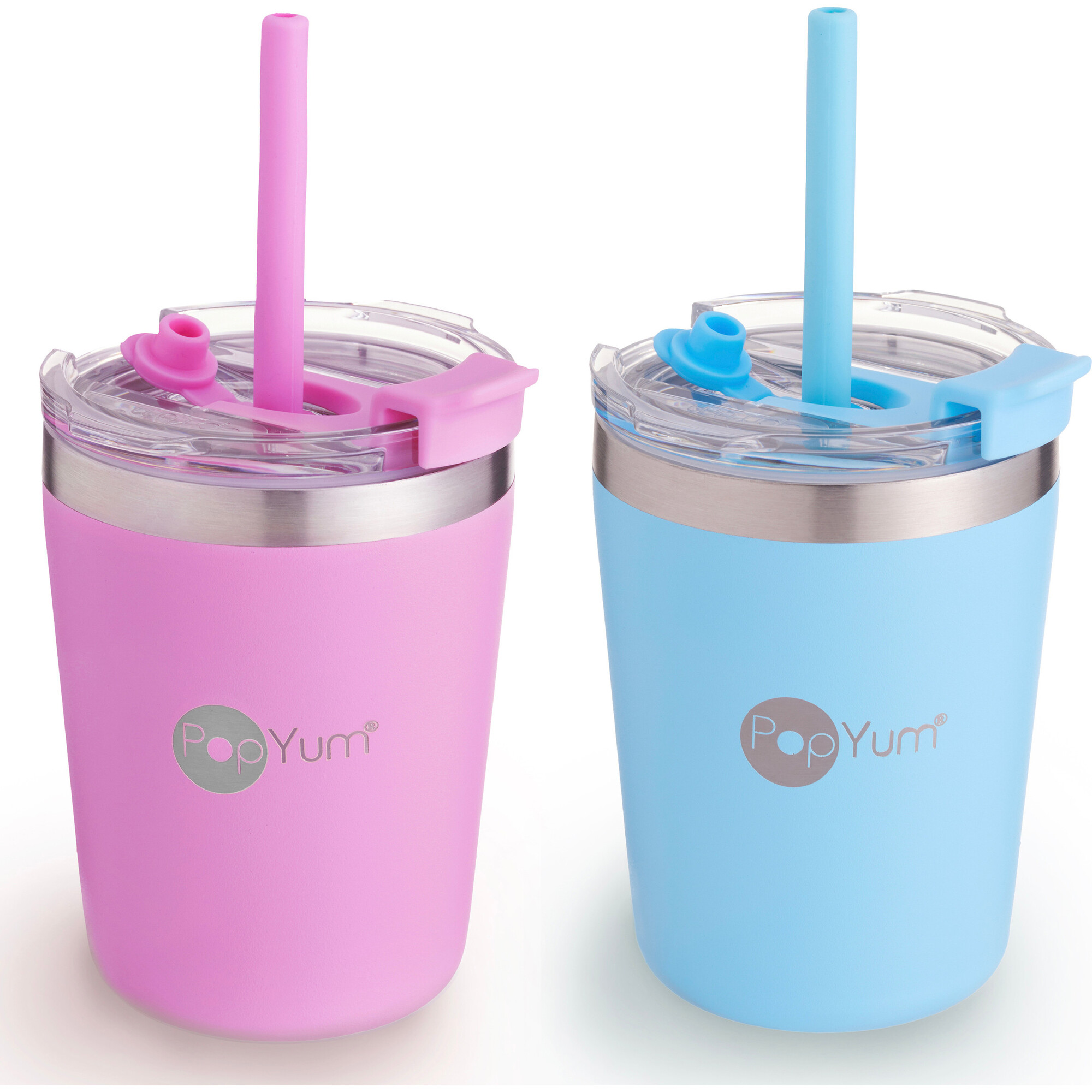 9 oz Insulated Stainless Steel Kids’ Cups, Blue & Pink (Pack Of 2) - Other Accessories - 1