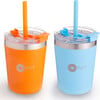 9 oz Insulated Stainless Steel Kids’ Cups, Orange & Blue (Pack Of 2) - Other Accessories - 1 - thumbnail