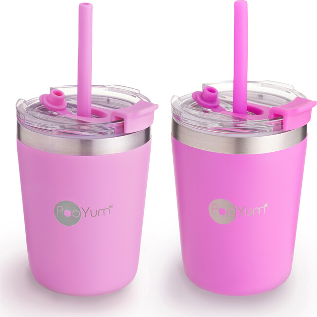9 oz Insulated Stainless Steel Kids’ Cups, Purple & Pink (Pack Of 2)