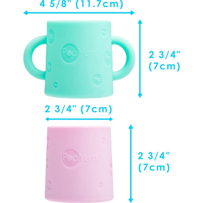 Silicone Training Cup, Mint Green & Pastel Pink (Pack Of 2) - Other Accessories - 3