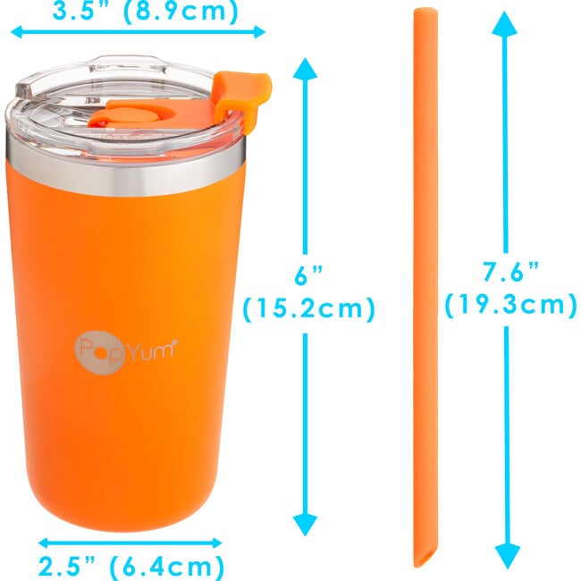 13 oz Insulated Stainless Steel Kids’ Cups, Orange & Blue (Pack Of 2) - Other Accessories - 2