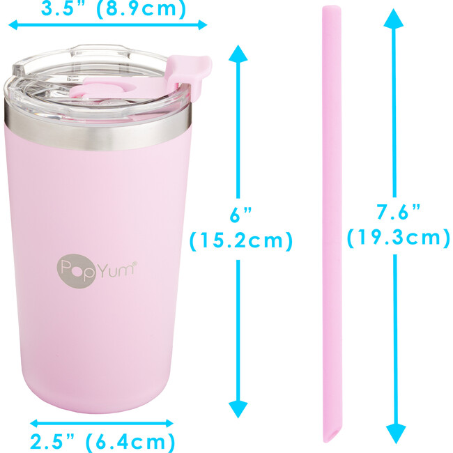 13 oz Insulated Stainless Steel Kids’ Cups, Green & Pink (Pack Of 2) - Other Accessories - 3