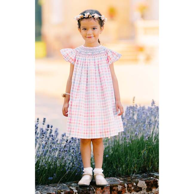 Salome Vichy Bishop Dress, Pink - Dresses - 4