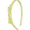 Thin Bow Headband, Satin Yellow - Headbands - 1 - thumbnail