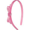 Thin Bow Headband, Satin Pink - Headbands - 1 - thumbnail