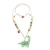 Preciousaurus Pendant Pearlized Necklace, Green - Necklaces - 1 - thumbnail