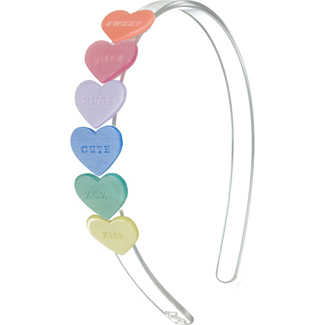 Candy Hearts Pastel Pearlized Headband, Clear & Multicolors