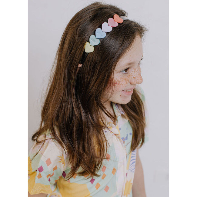 Candy Hearts Pastel Pearlized Headband, Clear & Multicolors - Headbands - 3