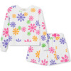 Floral French Terry Set, White - Mixed Apparel Set - 1 - thumbnail
