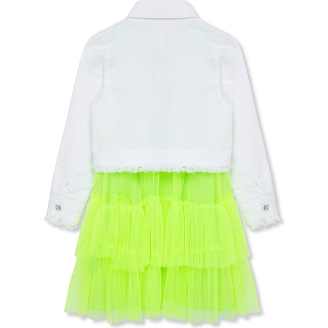 Mesh Dress & Jacket Set, Lime - Dresses - 3