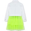 Mesh Dress & Jacket Set, Lime - Dresses - 3