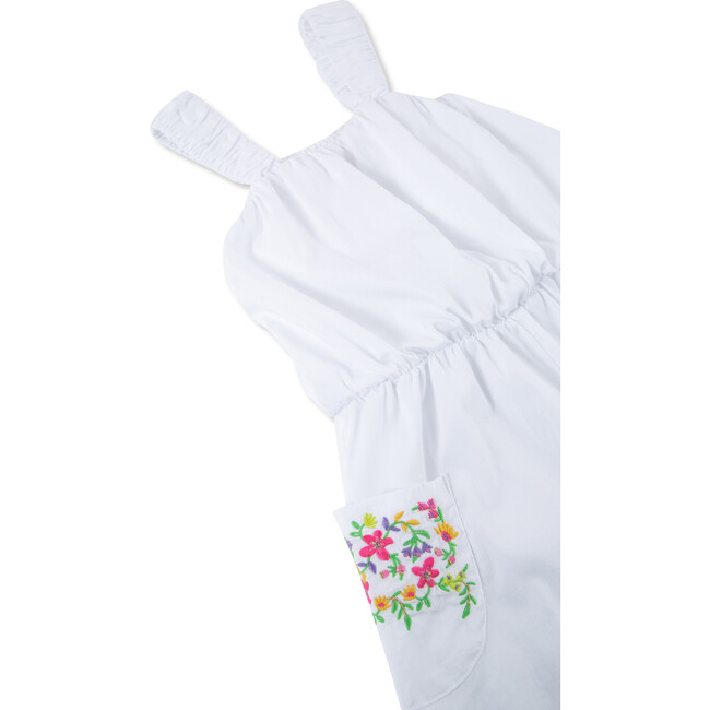 Embroidered Romper, White - Rompers - 3