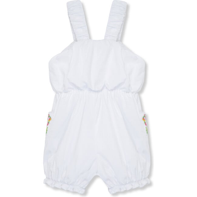 Baby Embroidered Romper, White - Rompers - 2