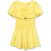 Smocked Romper, Yellow - Rompers - 1 - thumbnail