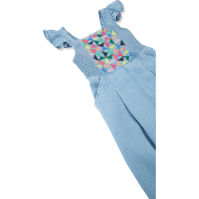 Baby Embroidered Jumpsuit, Chambray - Rompers - 6